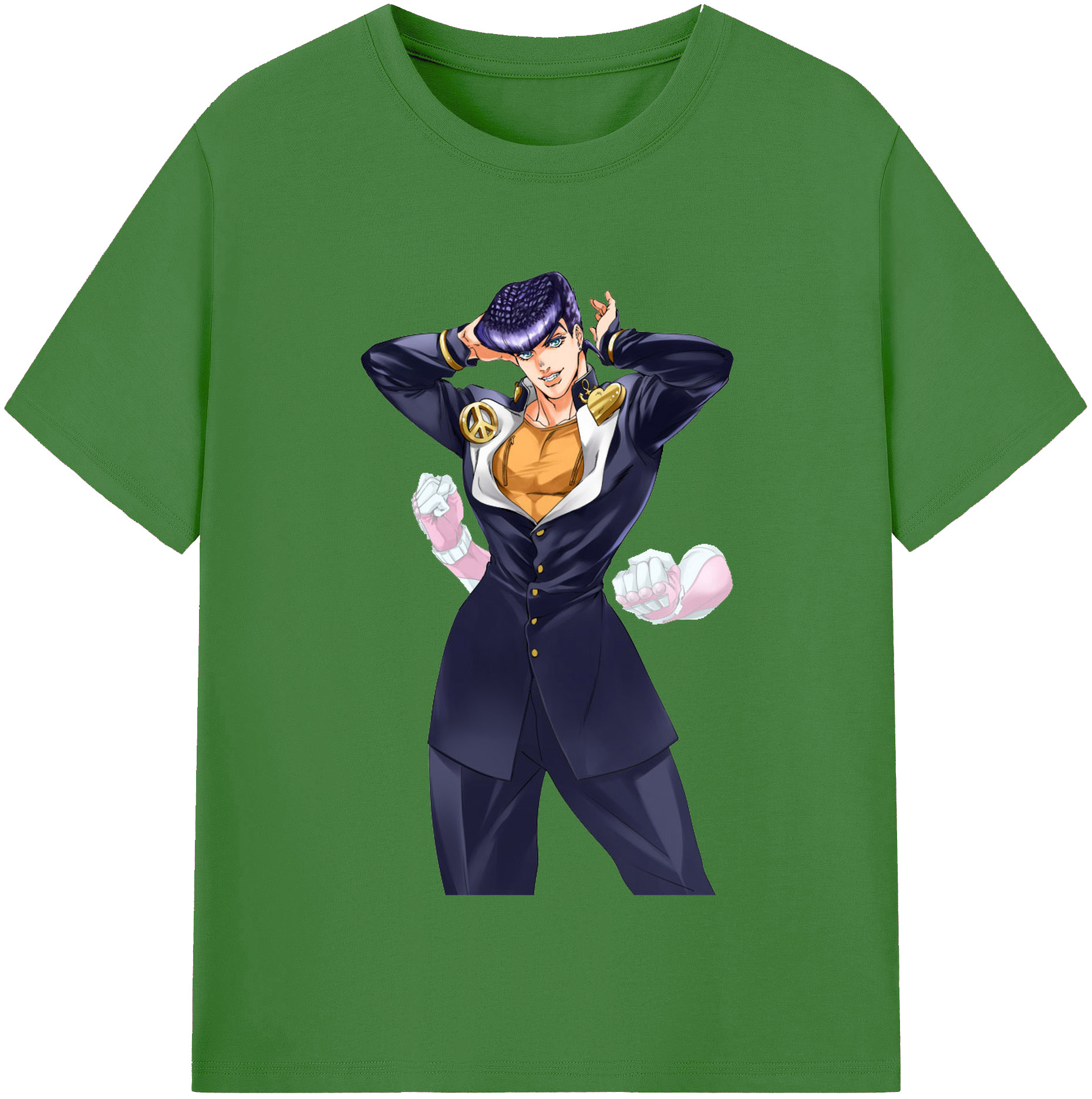 （画像用） ジョジョの奇妙な冒険 ひがしかた じょうすけ JoJo's Bizarre Adventure Higashikata Josuke レディースカジュアルプリントTシャツ（綿100％）